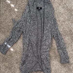 Iz Byer Black and White Knit Cardigan